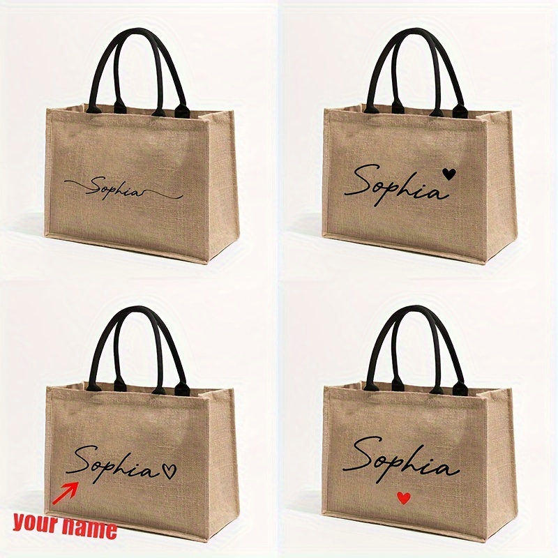 Women'S Vegan Bags - حقيبة شاطئ مخصصة بنمط اسم شخصي،