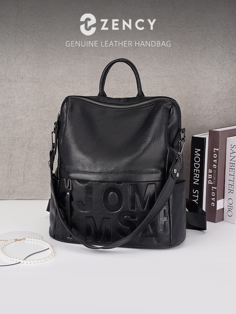 Women Bags Grey - حقيبة ظهر Zency Premium من الجلد