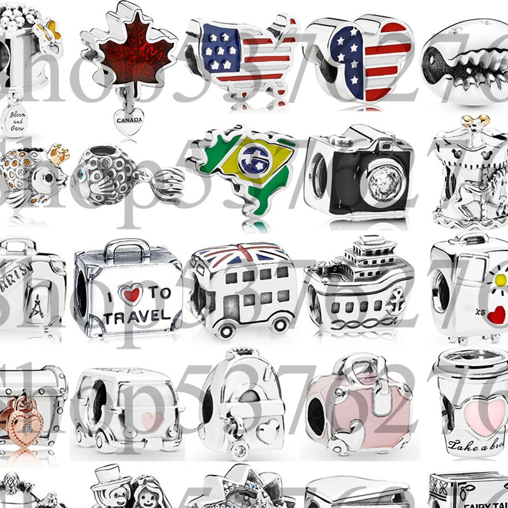 Women Bags In Canada - خرزة فضة استرلينية 925 بتصميم علم