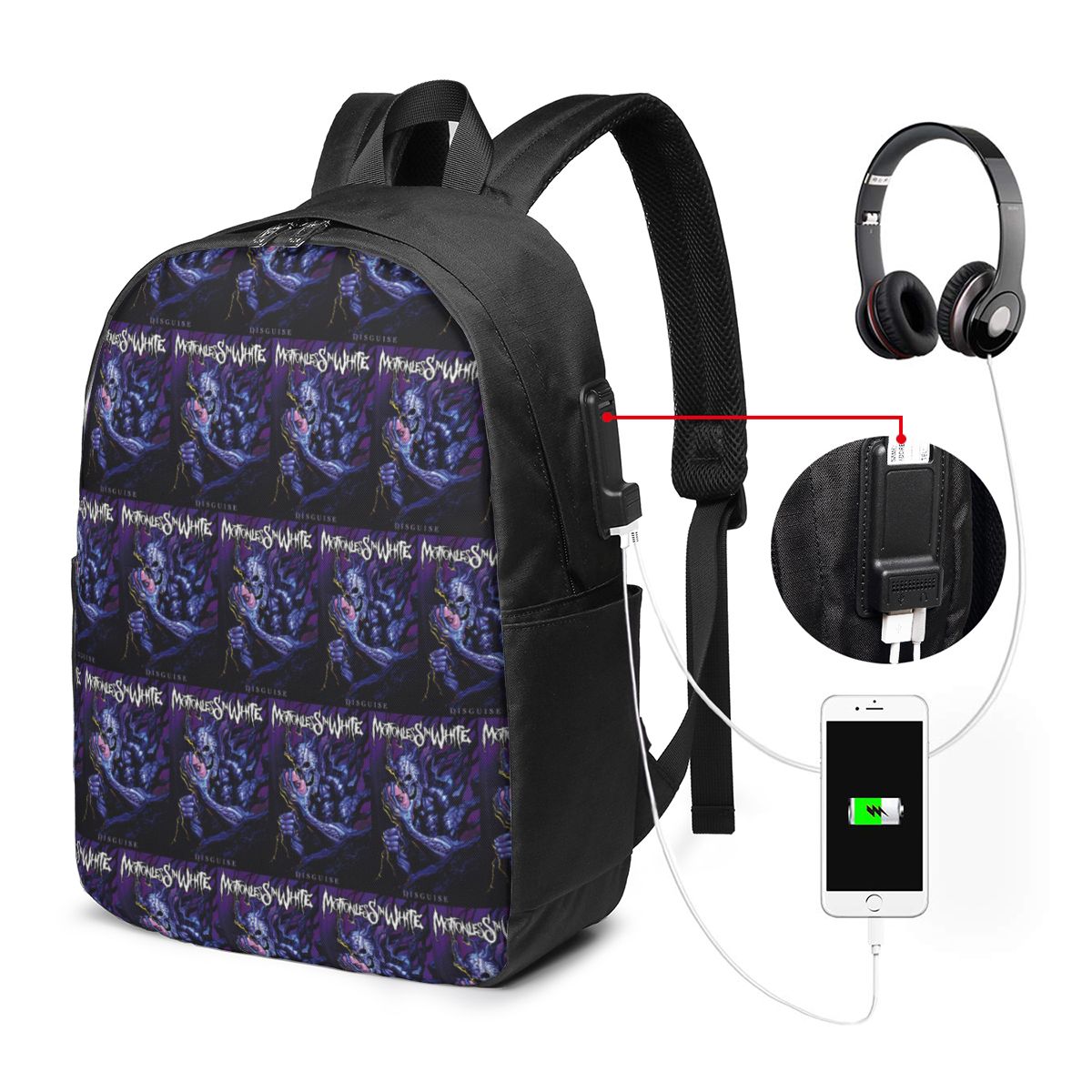 حقيبة ظهر بيضاء من Motionless  - مراجعة Women Bags For Travel وسعره