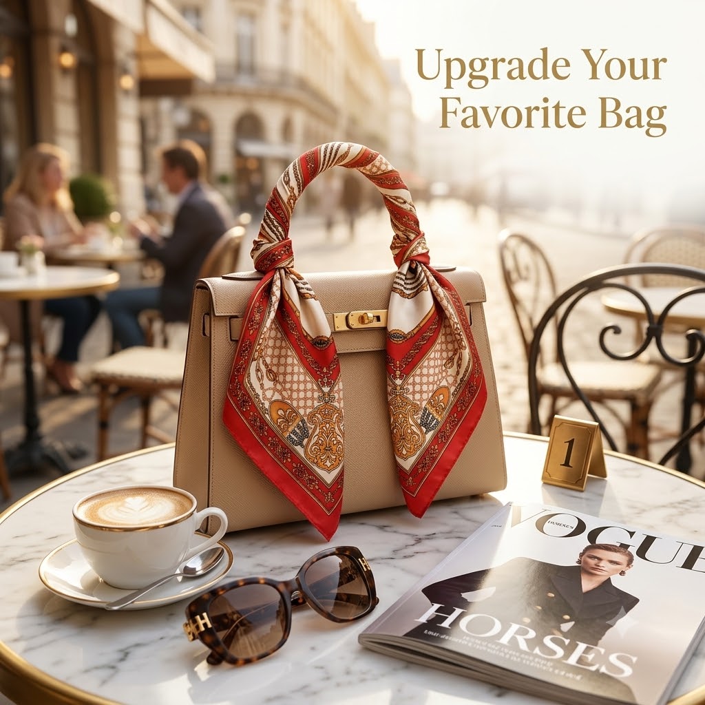 وشاح مربع 50x50 سم بنقشة فك ال - مراجعة Women Bags Office وسعره