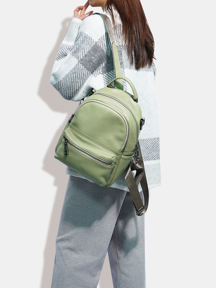حقيبة ظهر من الجلد بسعة كبيرة  - مراجعة Women Bags Grey وسعره