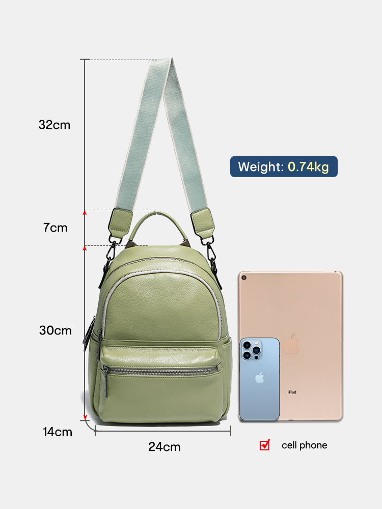 حقيبة ظهر من الجلد بسعة كبيرة  - مراجعة Women Bags Grey وسعره