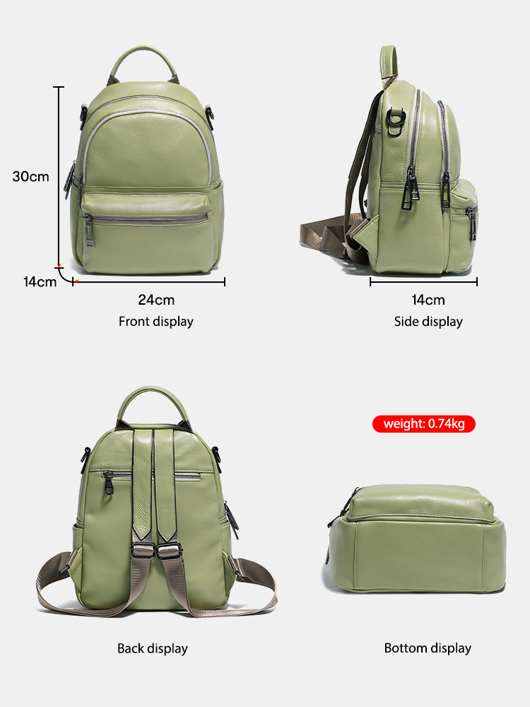 حقيبة ظهر من الجلد بسعة كبيرة  - مراجعة Women Bags Grey وسعره