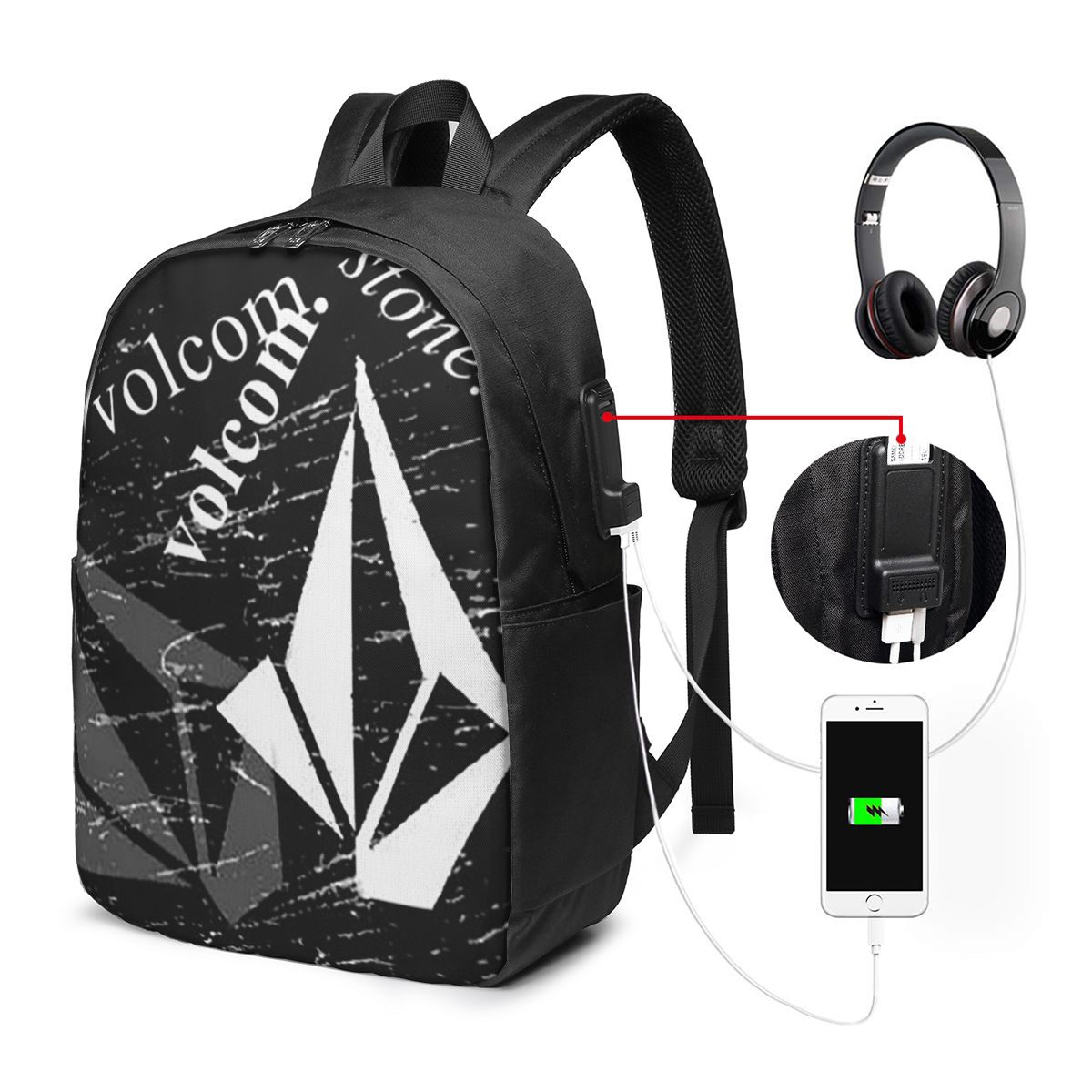حقيبة ظهر بشعار V-Volcom، حقيب - مراجعة Women Bags For Travel وسعره