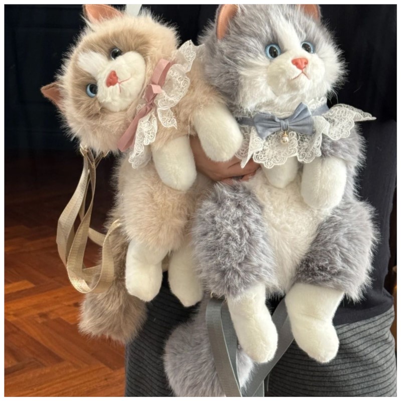حقيبة ظهر لطيفة على شكل قطة لل - مراجعة Women Bags Grey وسعره