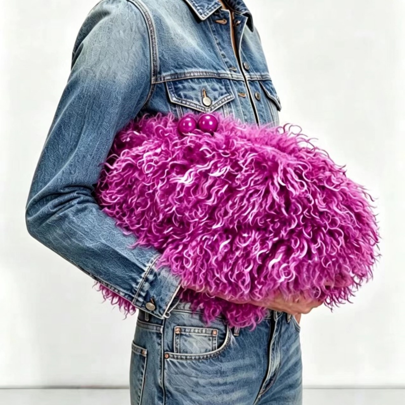 حقيبة يد نسائية من الفرو الصنا - مراجعة Women Bags Grey وسعره