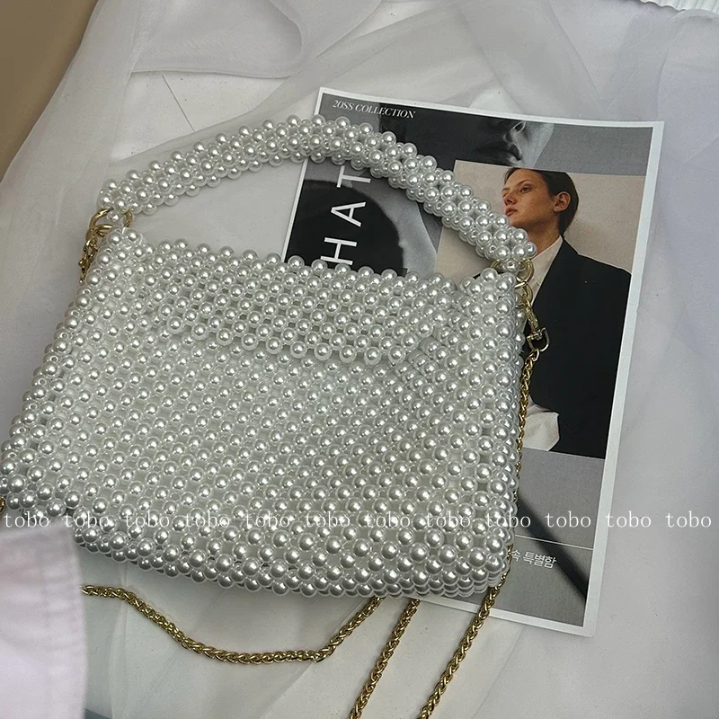 محافظ من حبات اللؤلؤ للنساء ،  - مراجعة Women Bags Golden وسعره